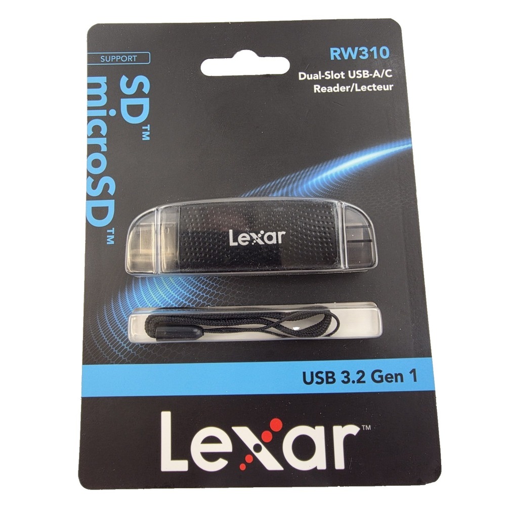 Lexar Dual Slot SD microSD Card Reader USB-A USB-C New
